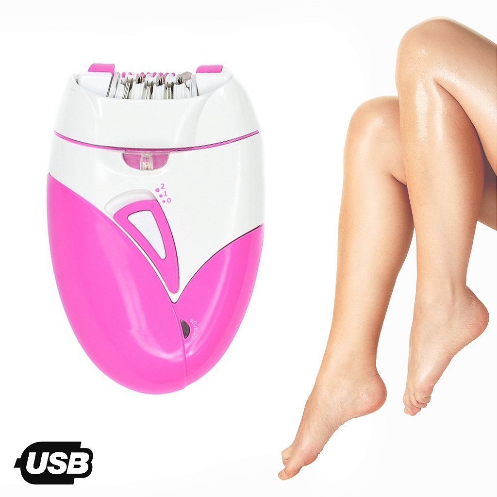 Depilador Elétrico Sem Fio USB Remove Na Raiz Portátil Rosa - Imagem 7