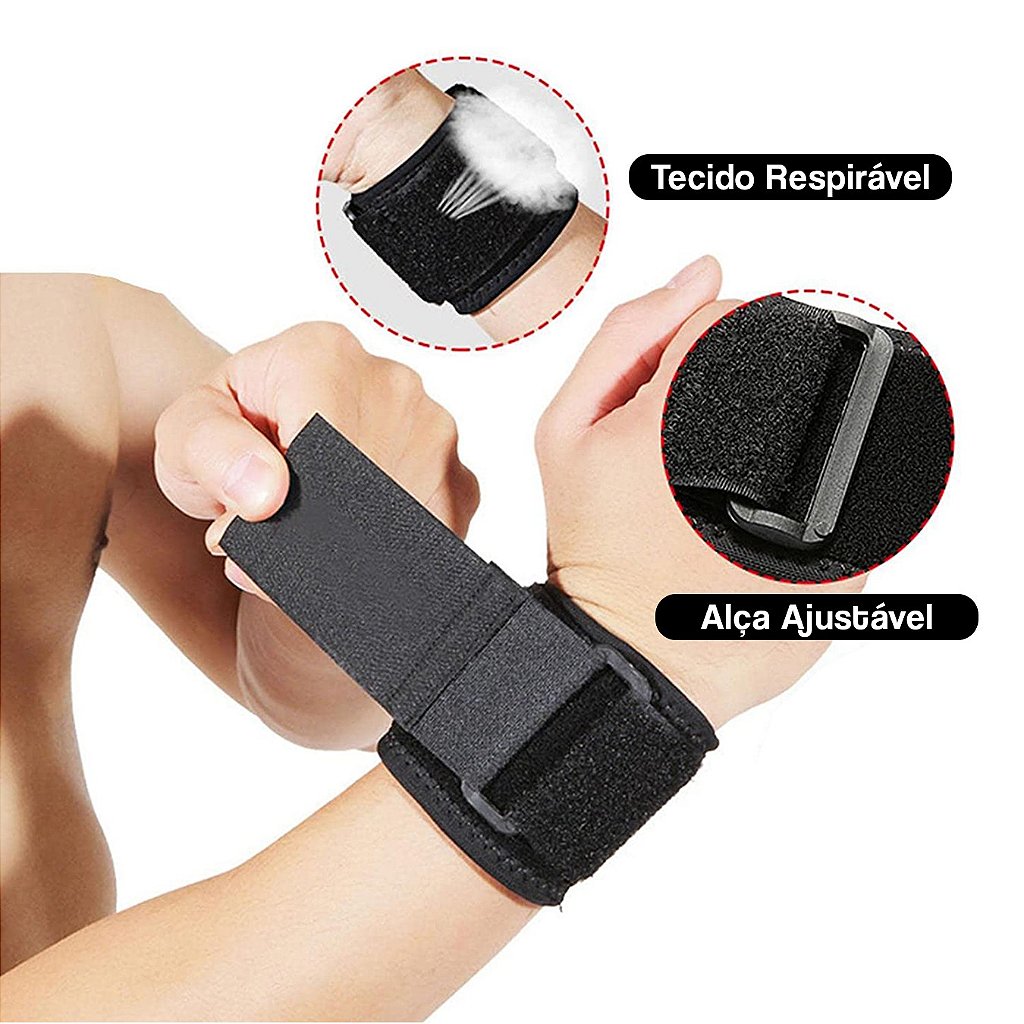 Munhequeira Para Tendinite Ortese Ajustável Pulso Neoprene Unissex - Imagem 3