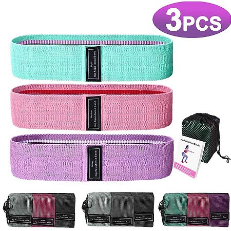 Kit 3 Faixas Elásticas De Exercício Hip Resistance Bands - Imagem 5
