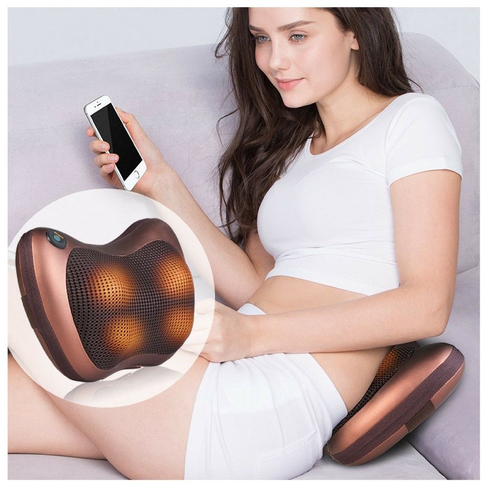 Almofada Massageador Portátil Alivia Tensão Lombar Pescoço - Imagem 3