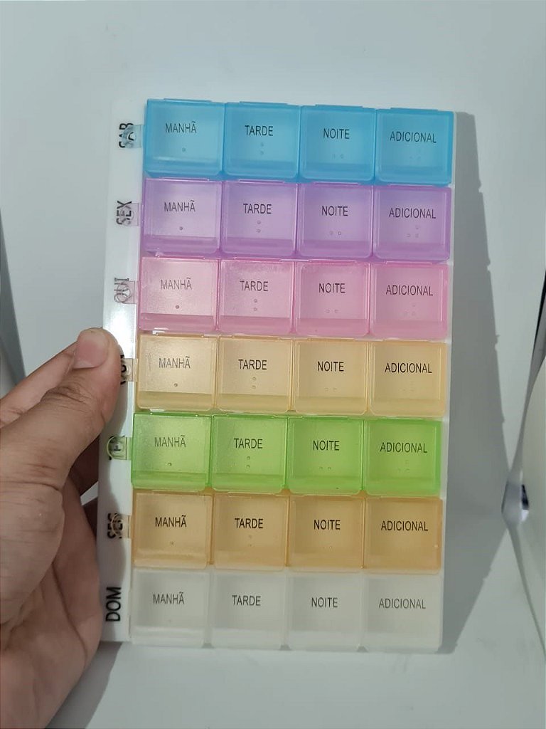 Porta Comprimidos Medicamento Semanal Dia Destacável - Imagem 3