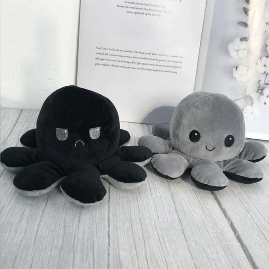 Polvo De Pelucia Vira Ao Contrario 18 cm Feliz E Bravo - Imagem 3