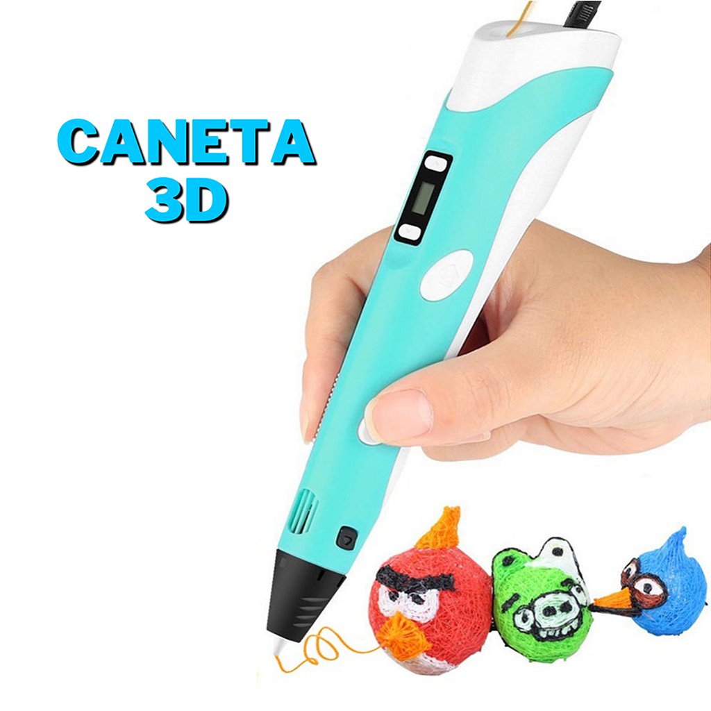 Caneta 3D Impressora Carregamento USB Com Refil Filamento - Imagem 3