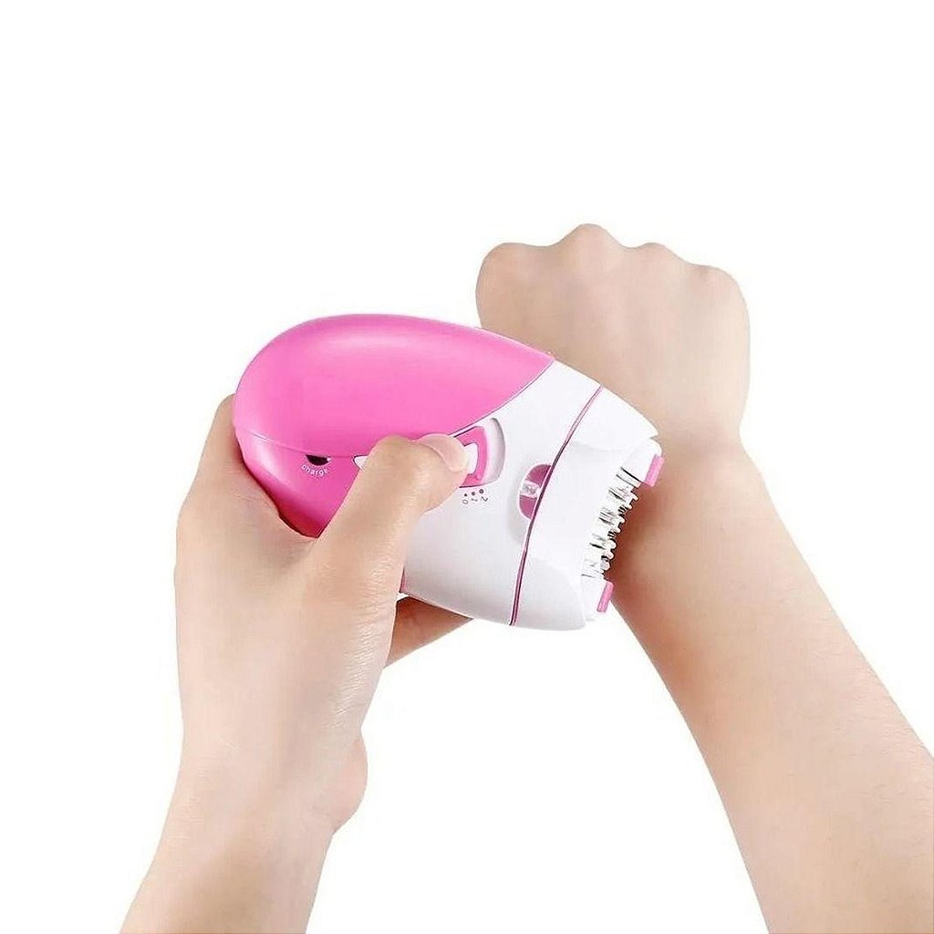Depilador Elétrico Sem Fio USB Remove Na Raiz Portátil Rosa - Imagem 10