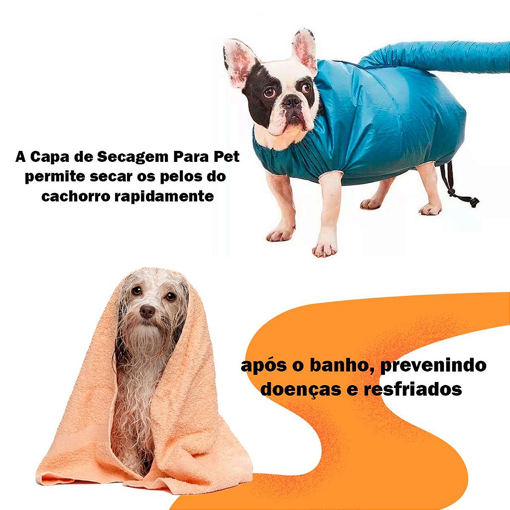 Capa De Secagem Rápida Petshop Saco Para Secador Tamanho L - Imagem 4