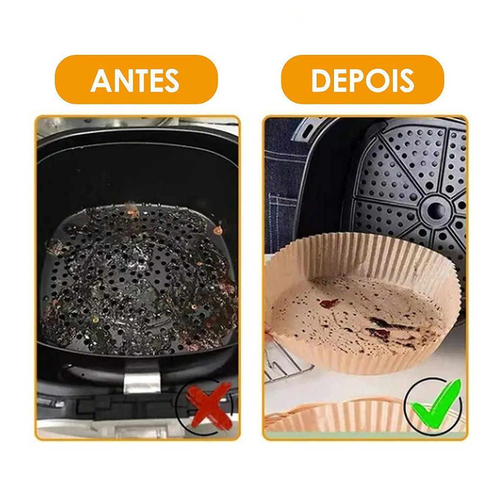 Forro De Papel Airfryer Tapete Forma Antiaderente 50 Unidades Descartáveis - Imagem 4