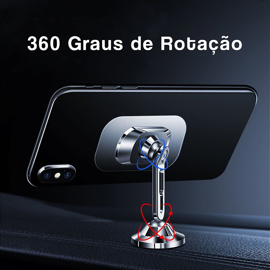 Suporte Celular Automotivo 360° Universal Magnético Para Carro Imã Veicular - Imagem 6