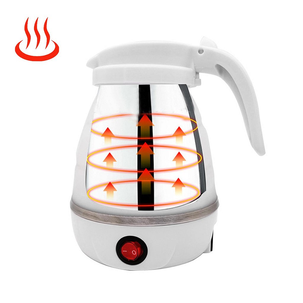 Chaleira Elétrica Dobrável Jarra Bule Silicone 600W 110v 600ml Portátil - Imagem 2