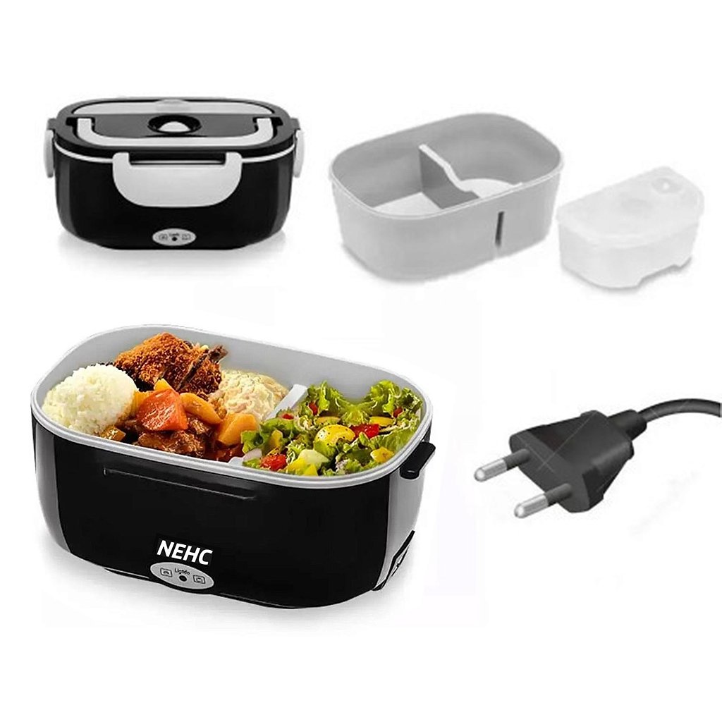 Marmita Térmica Elétrica 1,5L Portátil 220v Tomada e Carro 12v Preto - Imagem 6