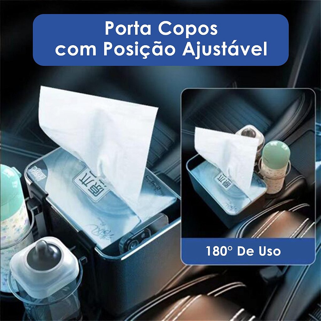 Organizador Porta Objetos Para Carro Veículos Bolso Com Porta Copos Retrátil Porta Trecos - Imagem 6