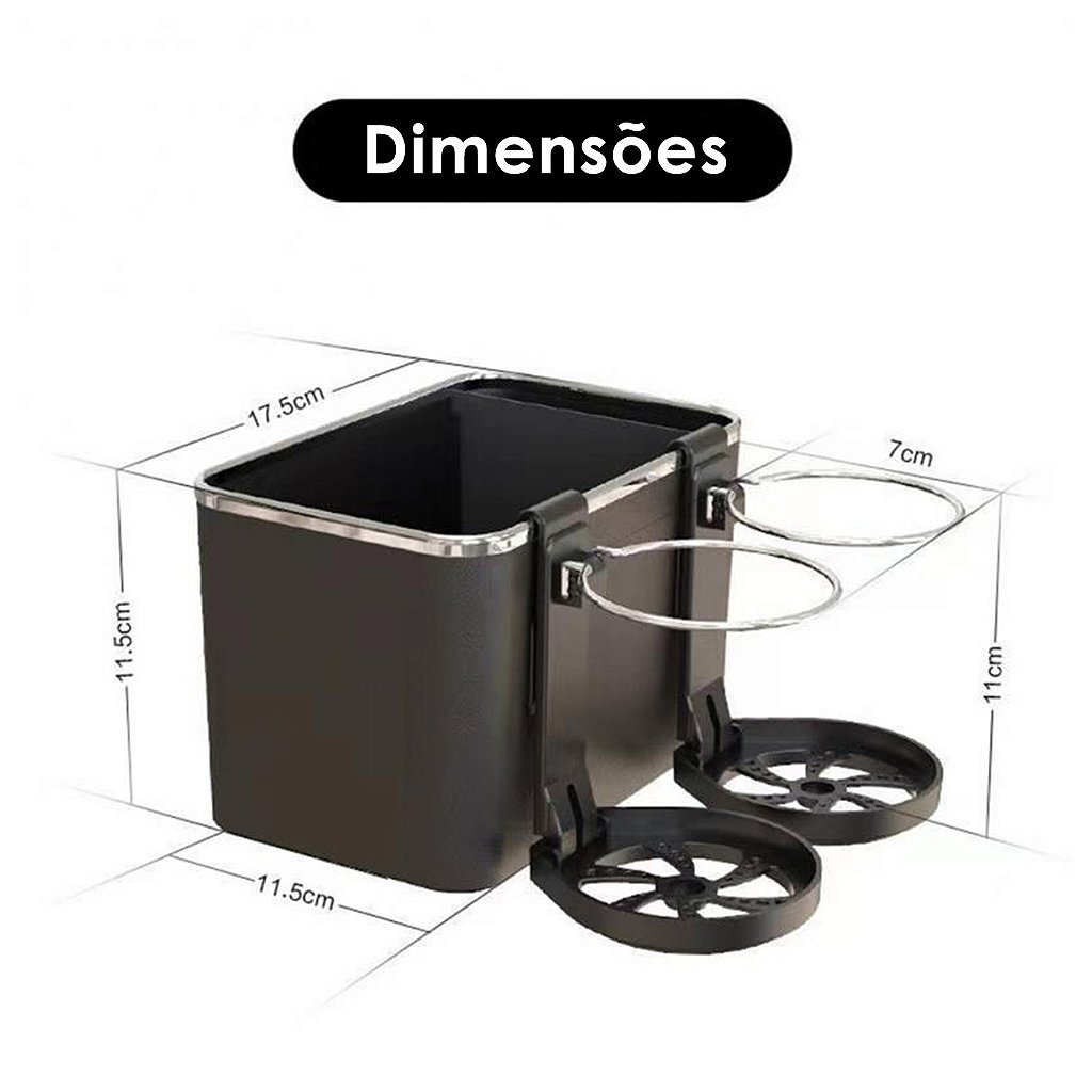 Organizador Porta Objetos Para Carro Veículos Bolso Com Porta Copos Retrátil Porta Trecos - Imagem 8