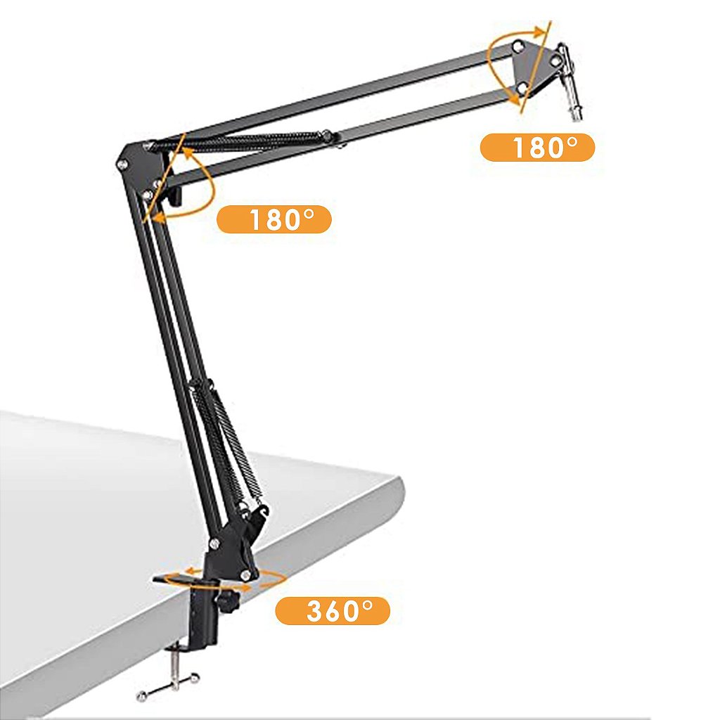Pedestal Suporte Mesa Braço Articulado Para Microfone Studio - Imagem 5