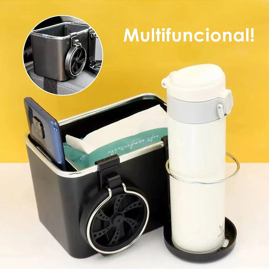 Organizador Porta Objetos Para Carro Veículos Bolso Com Porta Copos Retrátil Porta Trecos - Imagem 7