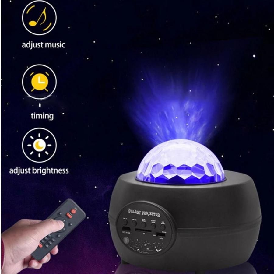 Luminária Abajur Projetor Estrelas Galáxia Caixa De Som Bluetooth RGB - Imagem 7