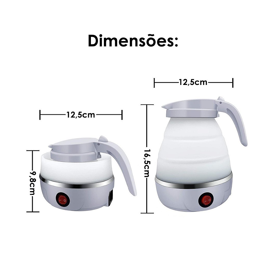 Chaleira Elétrica Dobrável Jarra Bule Silicone 600W 110v 600ml Portátil - Imagem 5