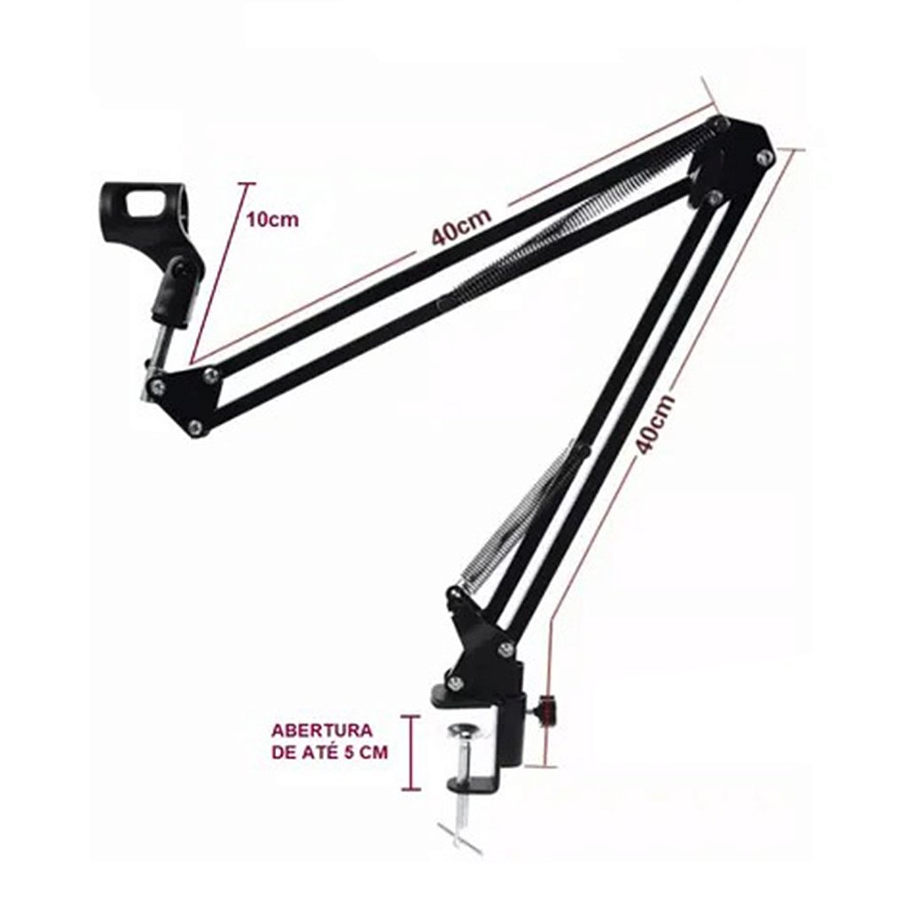 Pedestal Suporte Mesa Braço Articulado Para Microfone Studio - Imagem 8